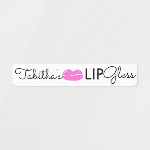 Modern Lip Gloss Pink Branding Packaging   Labels