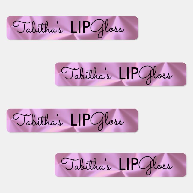 Modern Lip Gloss Pink Foil Branding Packaging   Labels (Group)