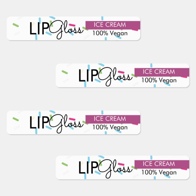 Modern Lip Gloss Sprinkles Branding Packaging  Labels (Group)