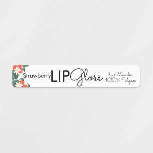 Modern Lip Gloss Strawberry Branding Packaging   Labels