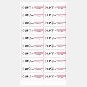 Modern Lip Gloss Strawberry Branding Packaging Labels