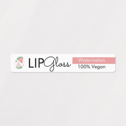 Modern Lip Gloss Watermelon Branding Packaging    Labels