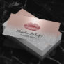 Modern Lips Salon Blush Rose Gold Makeup Artist Business Card