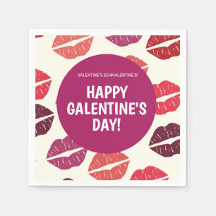 Modern Lipstick Galentine's Day Paper Napkins