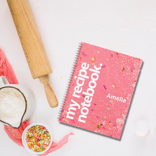 Modern liquid glitter with name Recipes Notebook (Creator Uploaded)