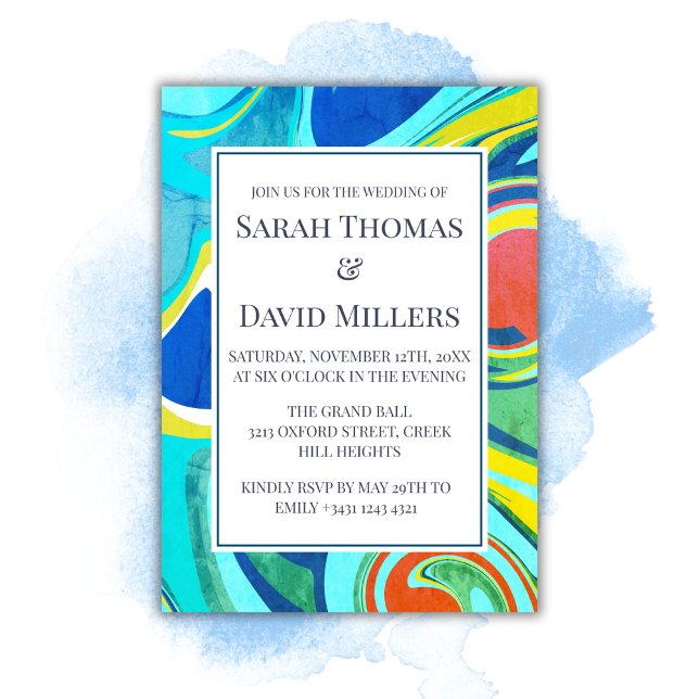 Modern Liquid Grunge Vibrant Wedding Invitation (Creator Uploaded)