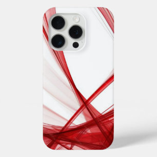 Modern Liquid Swirl Square Mustard red and white iPhone 15 Pro Case