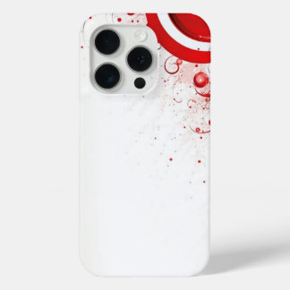 Modern Liquid Swirl Square Mustard red and white  iPhone 15 Pro Case