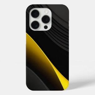 Modern Liquid Swirl Square Mustard Yellow Tones iPhone 15 Pro Case