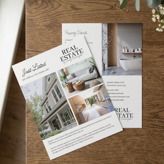 Modern Listing Neutral Real Estate Agent Flyer (Creator Uploaded)