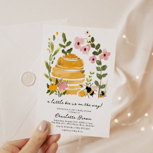 Modern Little Bee Baby Shower Invitation