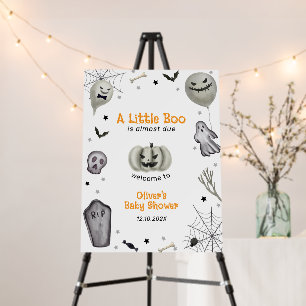 Modern Little Boo Ghost Baby Shower Welcome Sign