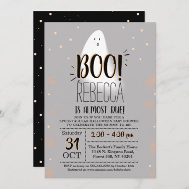 Modern Little Boo! Halloween Baby Shower Invitation