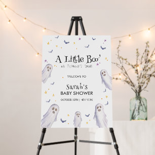 Modern Little Boo Stars Baby Shower Welcome Sign