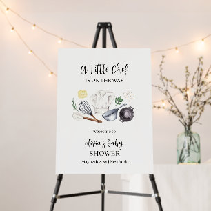 Modern Little Chef Baby Shower Welcome Sign