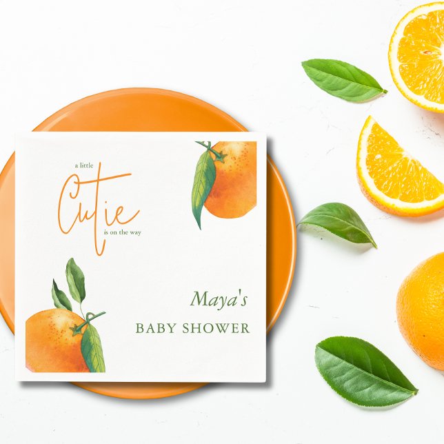 Modern Little Cutie Citrus Baby Shower  Napkins (Creator Uploaded)
