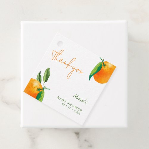 Modern Little Cutie Citrus Baby Shower Thank You Favor Tags