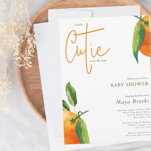 Modern Little Cutie is on the Way  Baby Shower Invitation (Creator Uploaded)