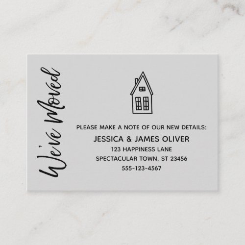 Modern Little House Weve Moved Light Gray Card