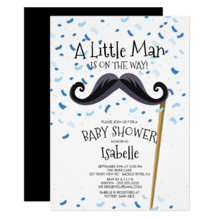 Mustache Baby Shower Invitations Zazzle Modern Little Man Mustache Baby Shower Invitation