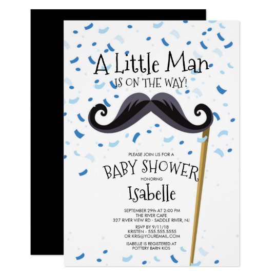 Modern Little Man Mustache Baby Shower Invitation Zazzle Com