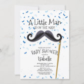 Modern  Little Man Mustache Baby Shower Invitation (Front)