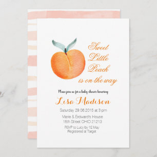 Modern Little Peach is on the way Baby Shower Invitation