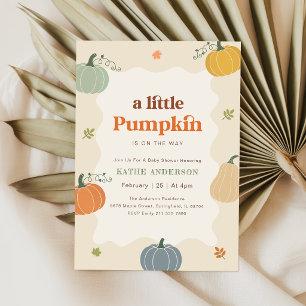 Modern Little Pumpkin Fall Autumn Baby Shower Invitation