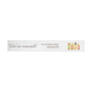 Modern Little Row of Houses Address Label