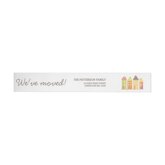 Modern Little Row of Houses Address Label (Individual)
