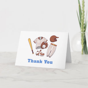 Modern Little Slugger Baseball Sport Baby Shower Thank You Card