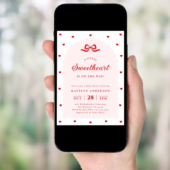 Modern Little Sweetheart Baby Shower Invitation (Front Digital)