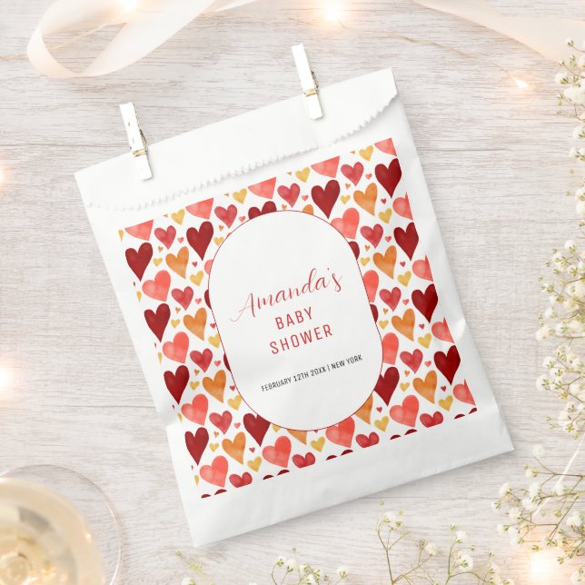 Modern Little Sweetheart Valentine Baby Shower  Favor Bag (Clipped)