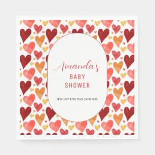 Modern Little Sweetheart Valentine Baby Shower Napkins