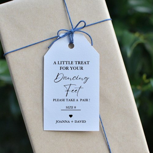 Modern little Treat for dancing feet Wedding Sign Gift Tags