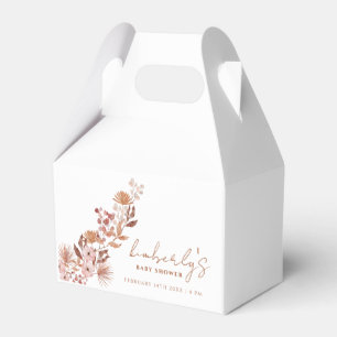 Modern Little Wildflower Boho Fall Baby Shower Favor Boxes