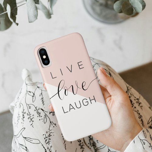 Modern Live Love Laugh Positive Motivation Quote iPhone XS Case