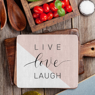 Modern Live Love Laugh Positive Motivation Quote Cutting Board