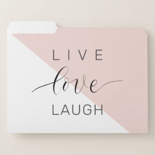 Modern Live Love Laugh Positive Motivation Quote File Folder