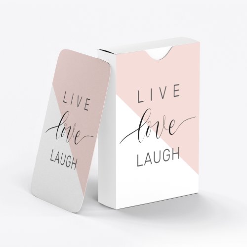 Modern Live Love Laugh Positive Motivation Quote Poker Cards