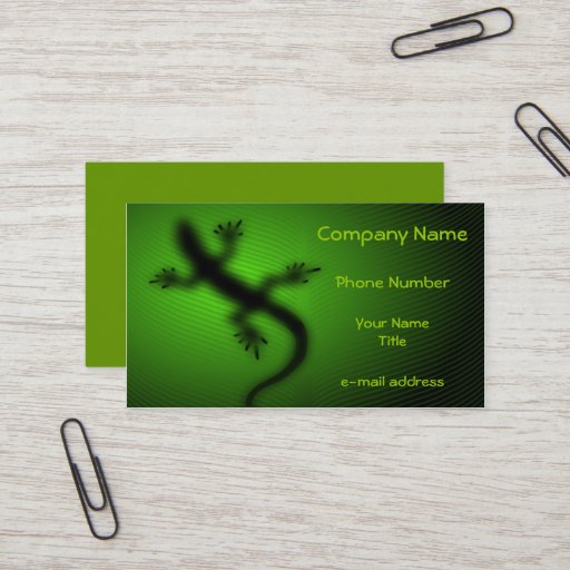 Customizable Lizard Silhouette Business Card Templates
