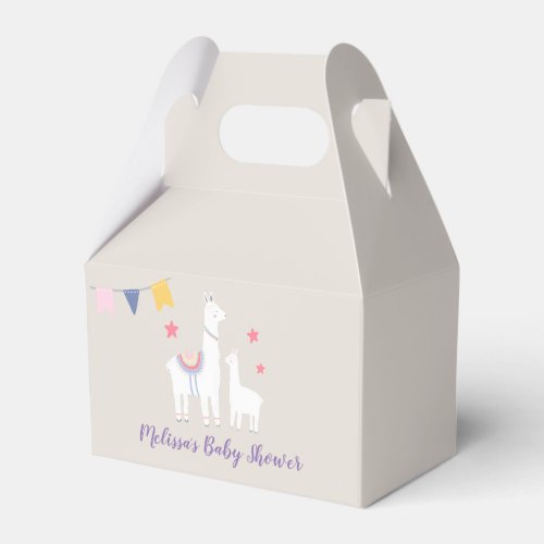 Modern Llamas Cute Baby Shower Favor Box