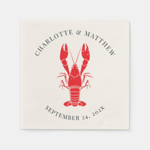 Modern Lobster Boil Beach Wedding Custom Paper Napkins