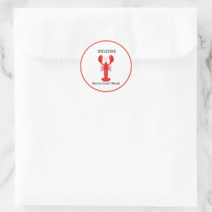 Modern lobster seafood Fresh market welcome Classic Round Sticker