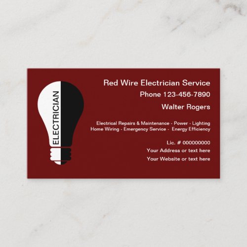 Modern Local Electrician Business Card