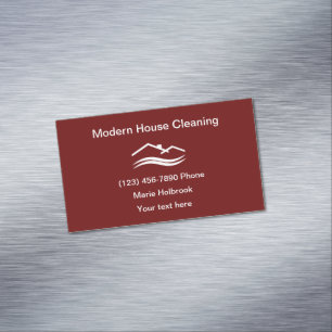 Modern Local House Cleaning Service Business Card Magnet