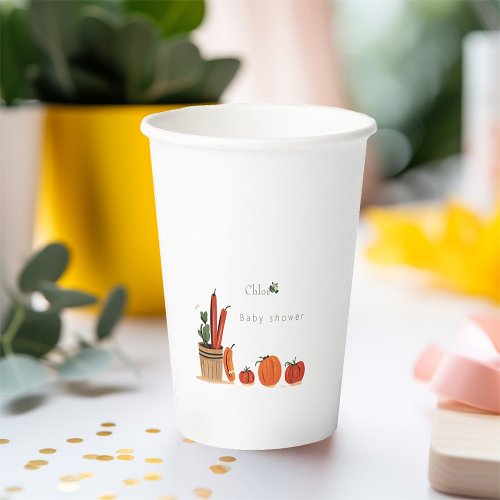 Modern locally grown baby shower  paper cups