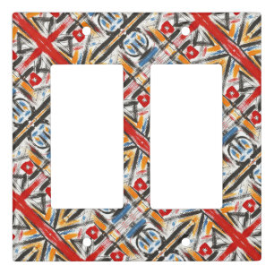Modern Loft-Hand Painted Abstract Geometric Art Light Switch Cover