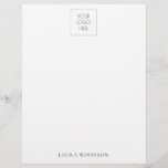 Modern Logo And Name Letterhead<br><div class="desc">Simple minimal modern logo and name personal letterhead for your correspondence or home office.</div>