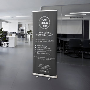 Modern Logo Black Business Event Retractable Banner